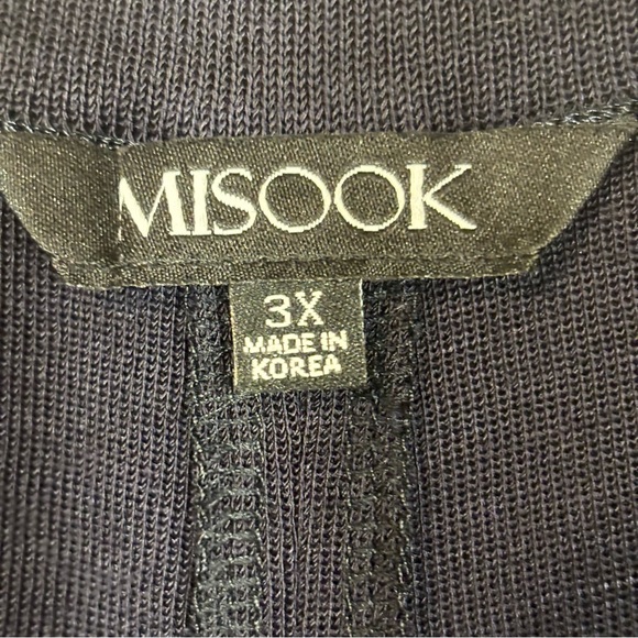 Misook Navy Blue Wide Leg Women's Pull-On Knit Pants Elastic Waist Size 3X - Picture 6 of 7